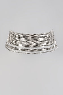 White Finish Zircon Choker Necklace