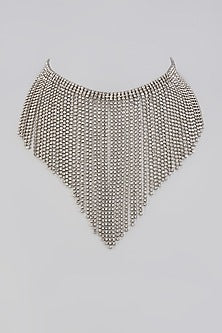 White Finish Zircon Choker Necklace