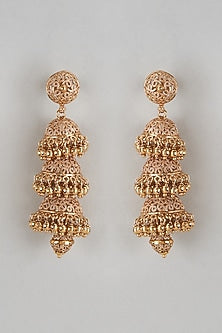 Gold Finish Imitation Kundan Polki Dangler Earrings