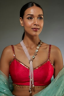 Gold Finish Semi-Precious Stone Necklace
