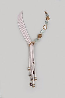 Gold Finish Semi-Precious Stone Necklace