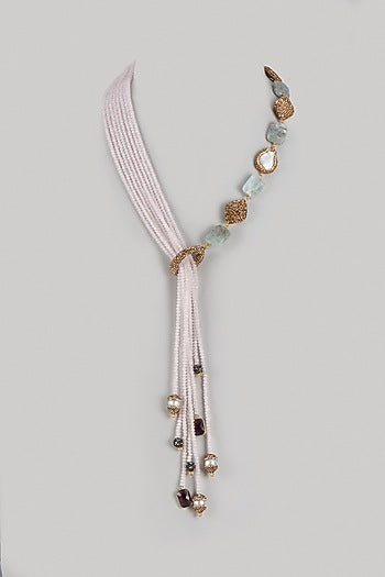 Gold Finish Semi-Precious Stone Necklace