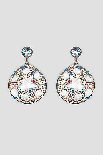 Black Finish Fresh Water Pearl Earrings