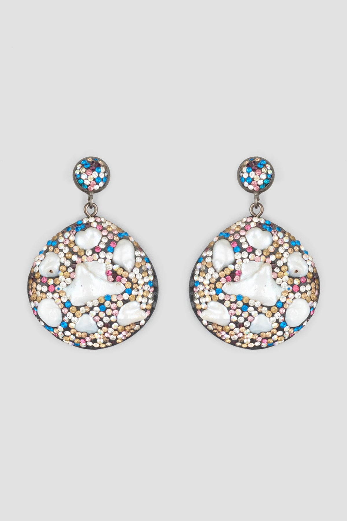 Black Finish Fresh Water Pearl Earrings