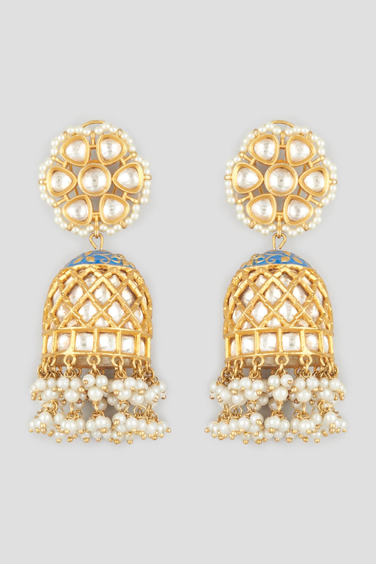 Gold Finish Meenakari Earrings