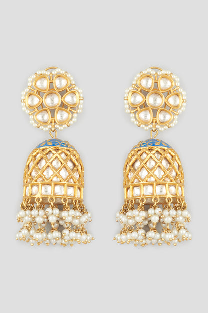 Gold Finish Meenakari Earrings