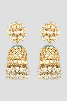 Gold Finish Meenakari Earrings