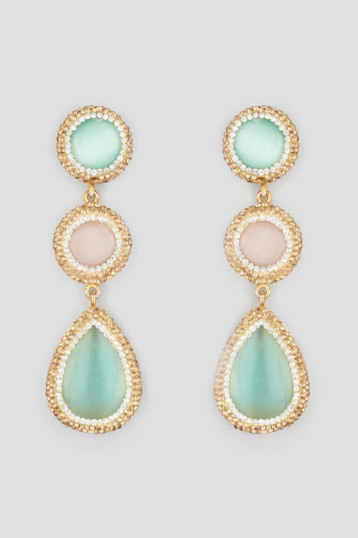 Gold Finish Swarovski Crystal Earrings