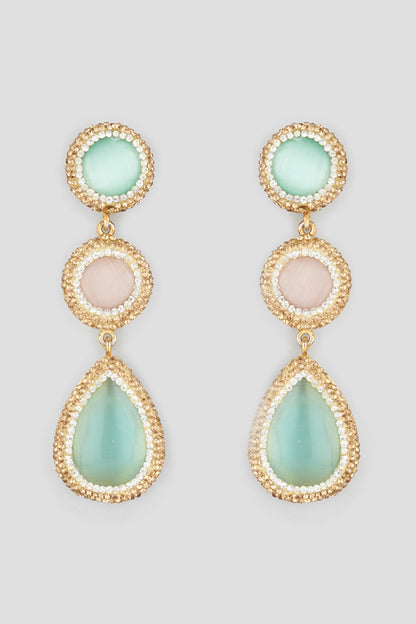 Gold Finish Swarovski Crystal Earrings