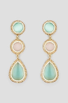 Gold Finish Swarovski Crystal Earrings