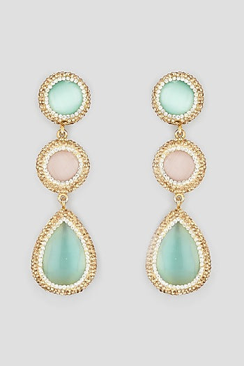 Gold Finish Swarovski Crystal Earrings