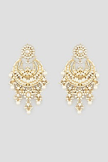 Gold Finish Kundan Polki Earrings