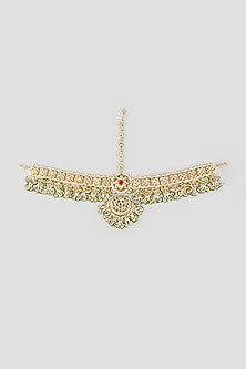 Gold Finish Olive Beaded Mathapatti