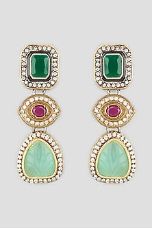 Antique Gold Earrings With Zircons