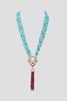 White Finish Beaded Necklace
