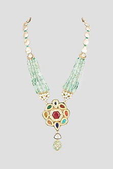 Gold Finish Fluorite Necklace
