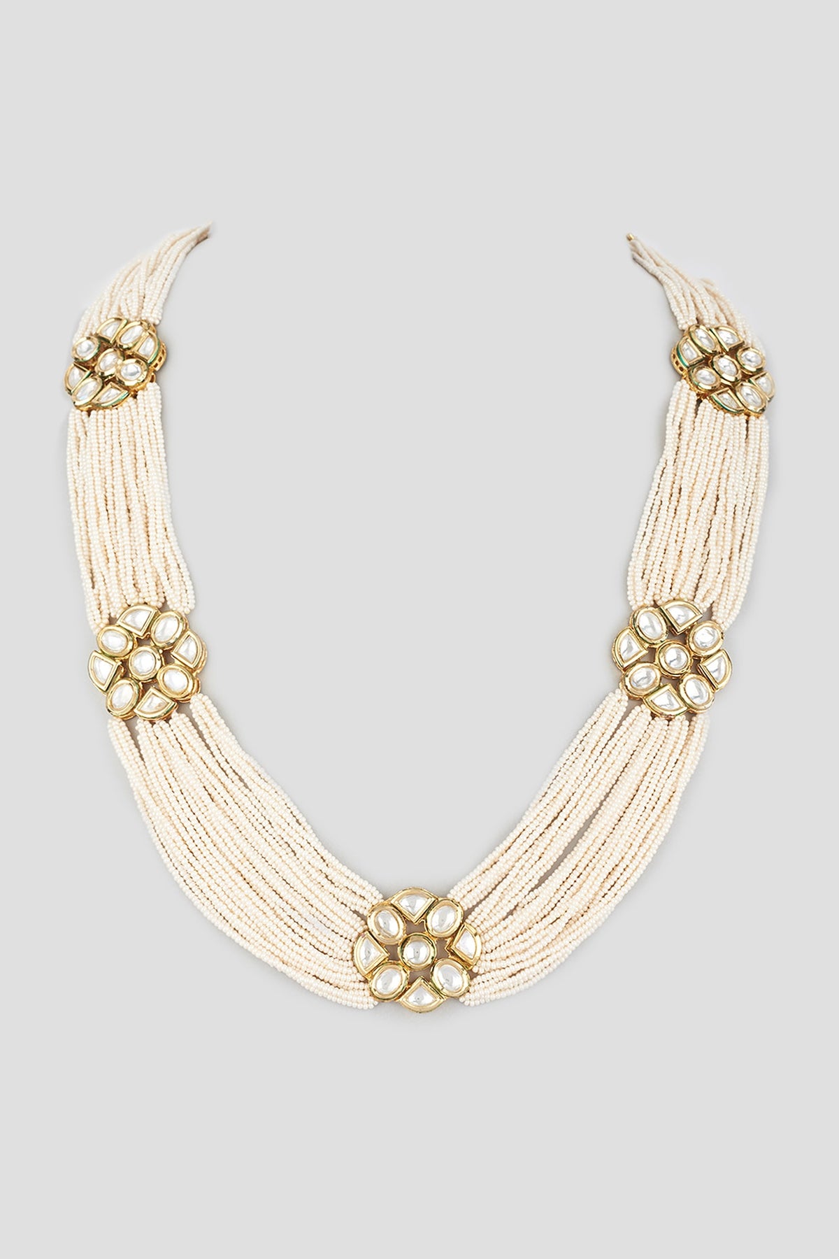 Gold Finish Faux Pearl Necklace