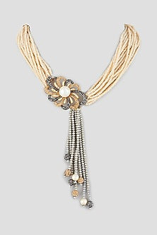 Gold Finish Swarovski Crystal Necklace