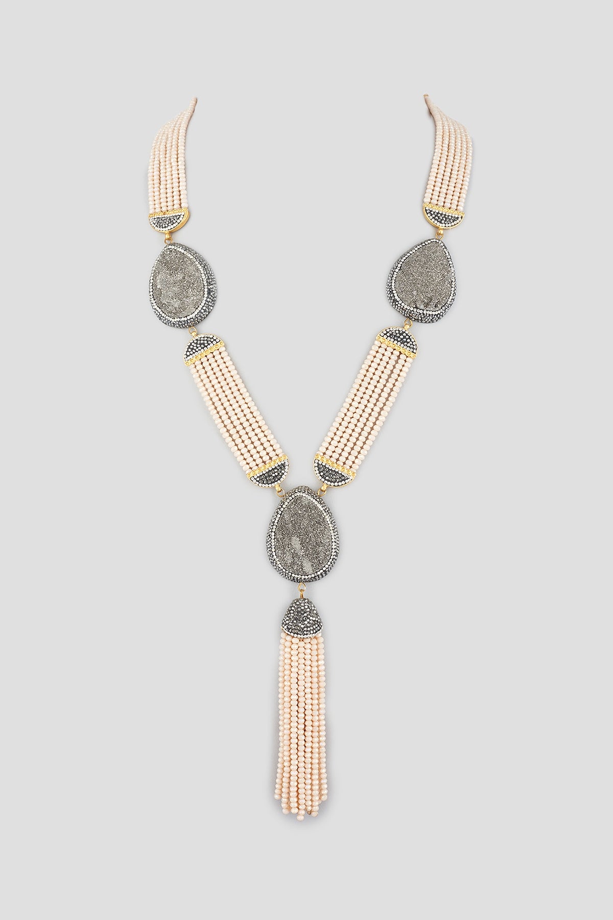 Gold Finish Druzy Stone Necklace