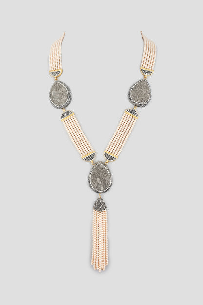 Gold Finish Druzy Stone Necklace