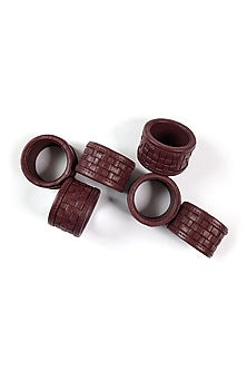 Sangria Leather Handcrafted Napkin Rings Set
