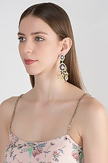 Gold Plated Meenakari Pearl & Kundan Earrings