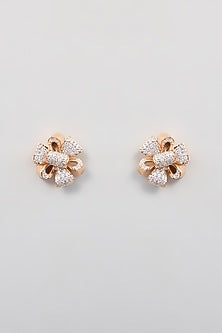 Rose Gold Finish Zircon Pendant Set In Sterling Silver