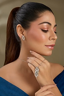 White Finish Zircon Pendant Set In Sterling Silver