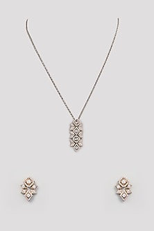 White Finish Zircon Pendant Set In Sterling Silver