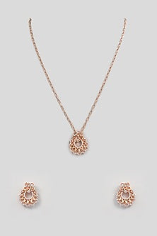 Yellow Gold Finish Zircon Pendant Set In Sterling Silver