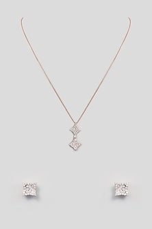 White Finish Zircon Pendant Set In Sterling Silver