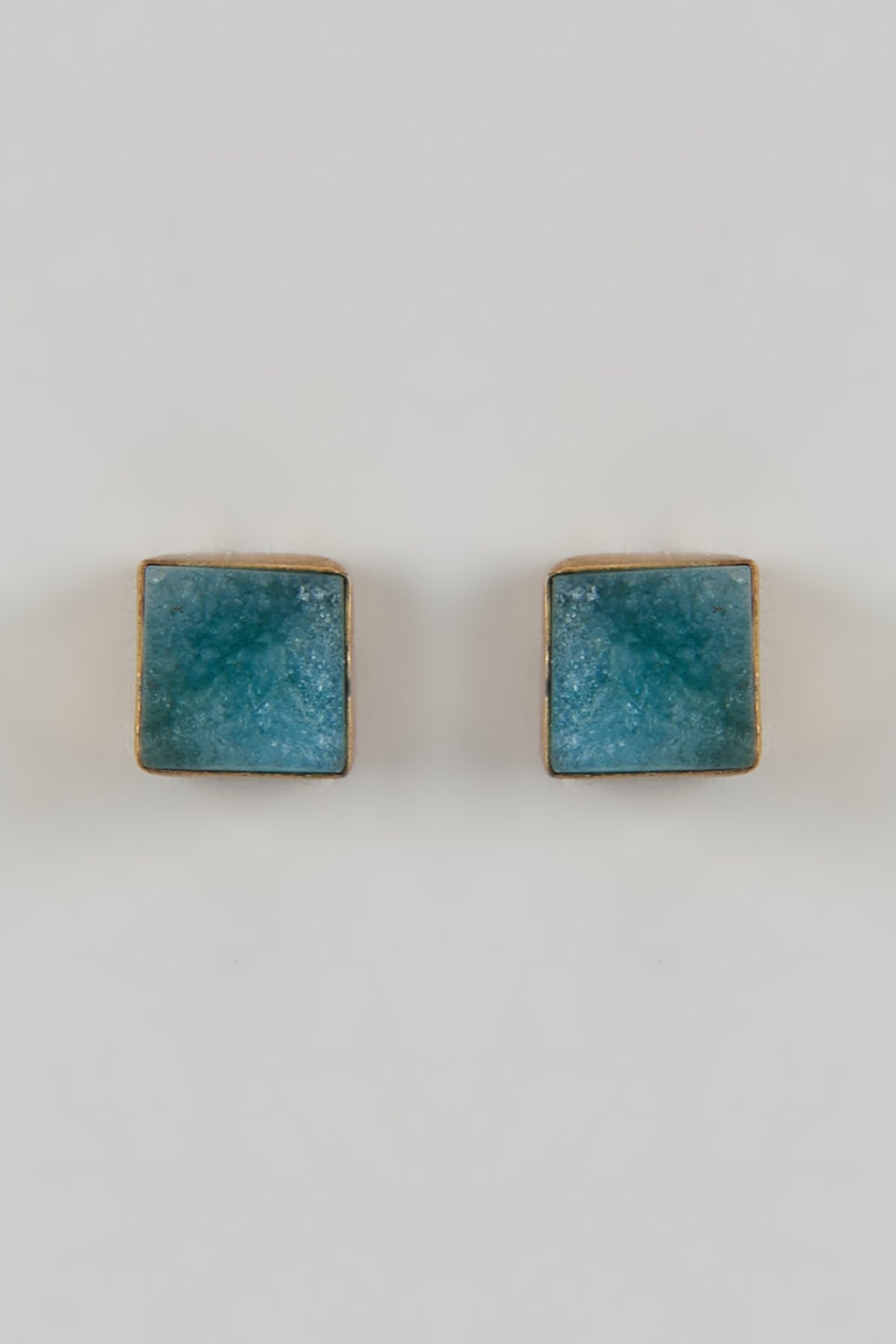 Gold Finish Zircon & Green Onyx Handcrafted Stud Earrings
