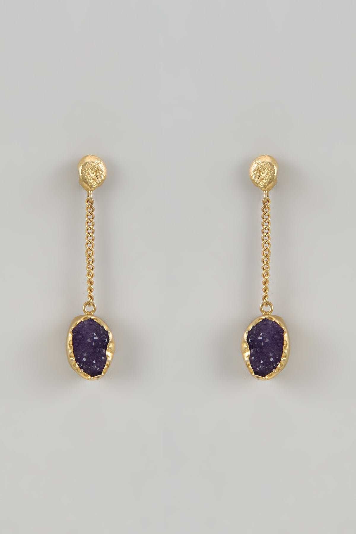 Gold Finish Black Onyx Handcrafted Dangler Earrings