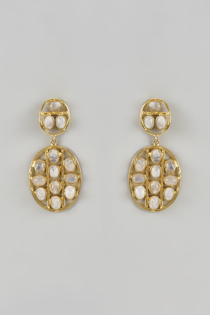 Gold Finish Onyx Handcrafted Dangler Earrings