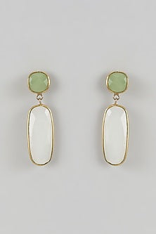 Gold Finish Onyx Handcrafted Dangler Earrings