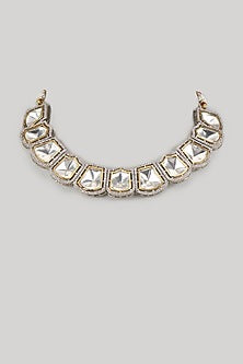 Two-Tone Finish Zircon Handcrafted Necklace