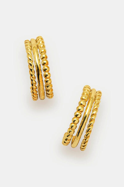 Gold Plated Hoop Earrings In Sterling Silver