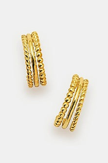 Gold Plated Hoop Earrings In Sterling Silver