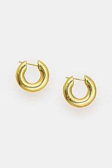Gold Plated Hoop Earrings In Sterling Silver