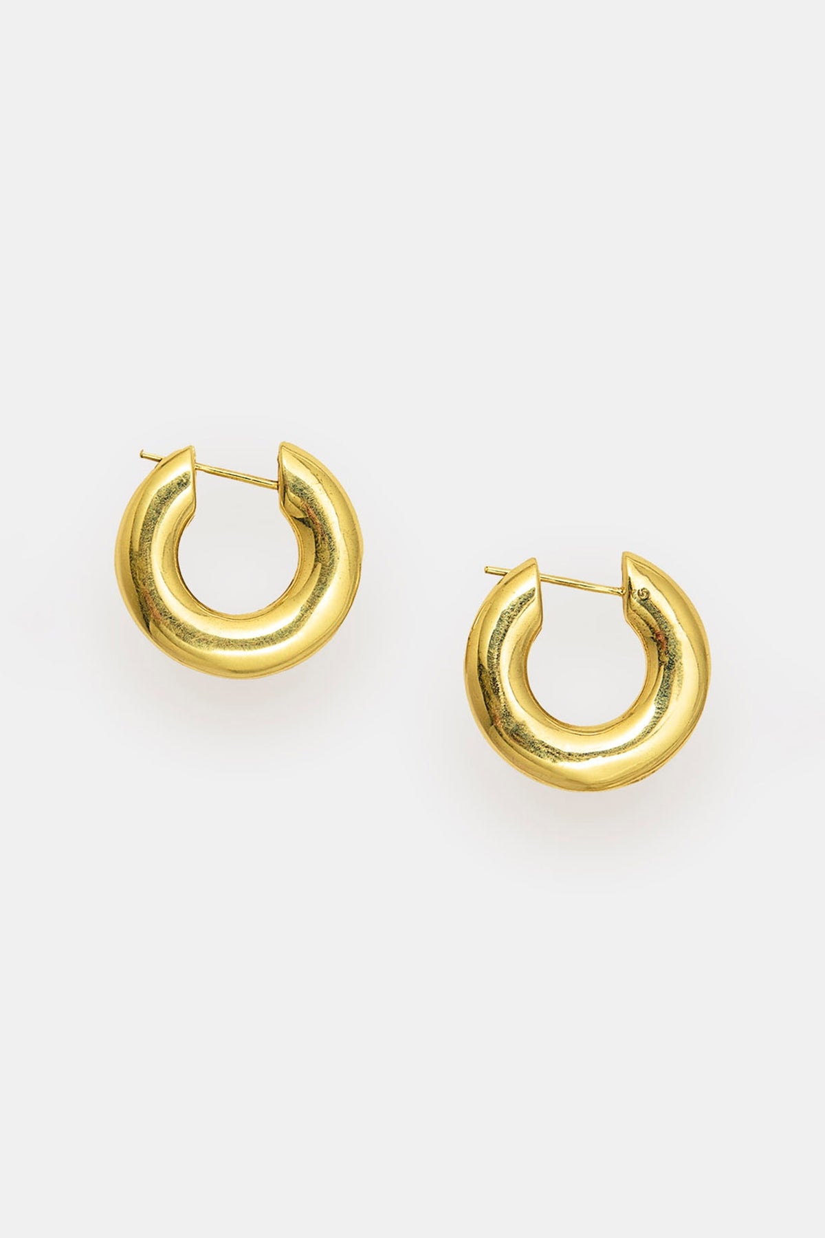 Gold Plated Hoop Earrings In Sterling Silver