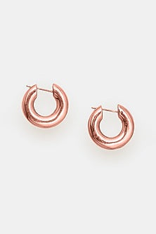 Rose Gold Plated Hoop Earrings In Sterling Silver