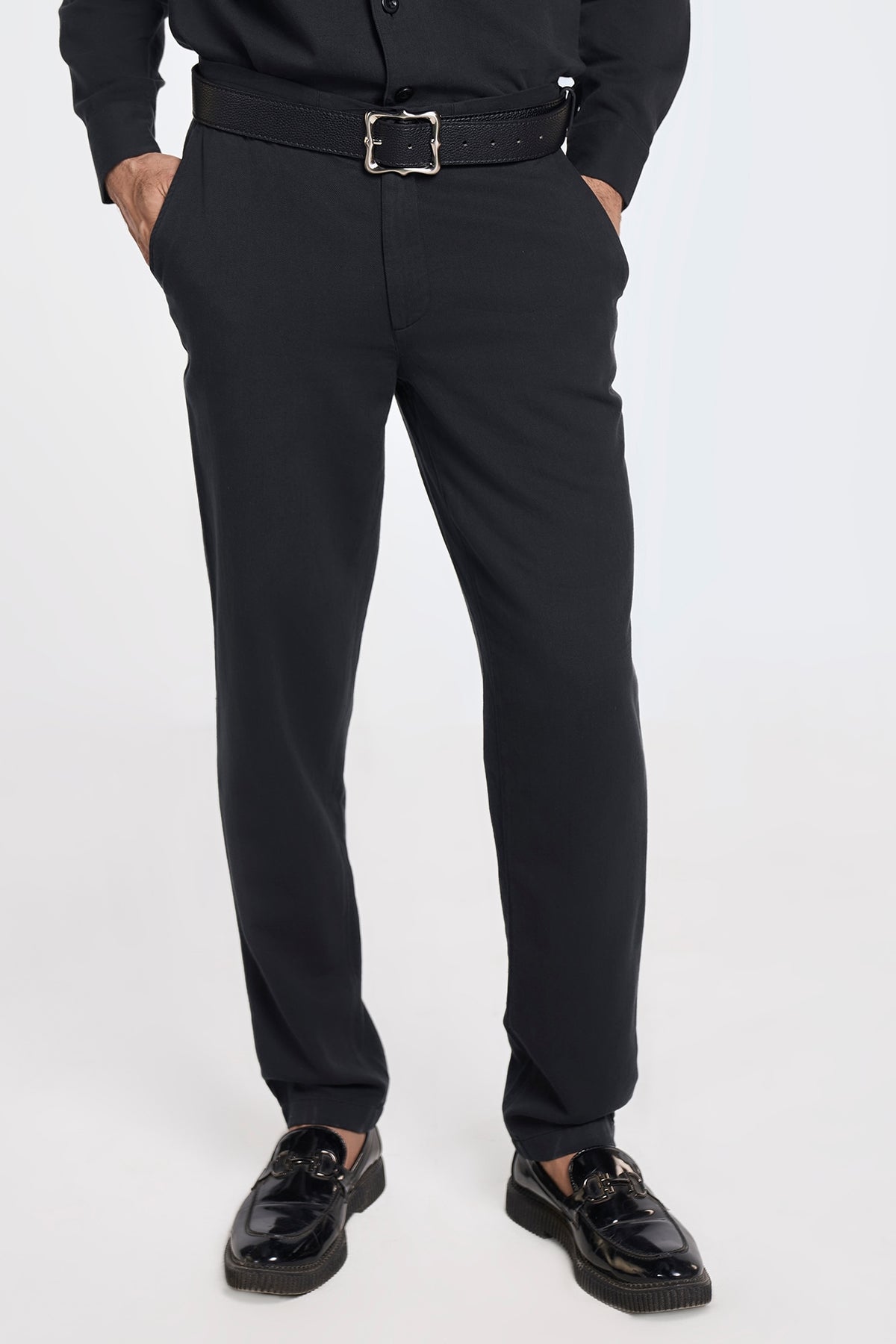 Black Organic Khadi Cotton Handspun Drawstring Pants