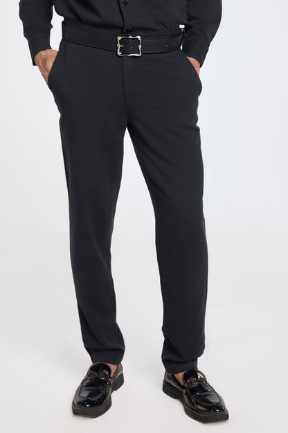 Black Organic Khadi Cotton Handspun Drawstring Pants