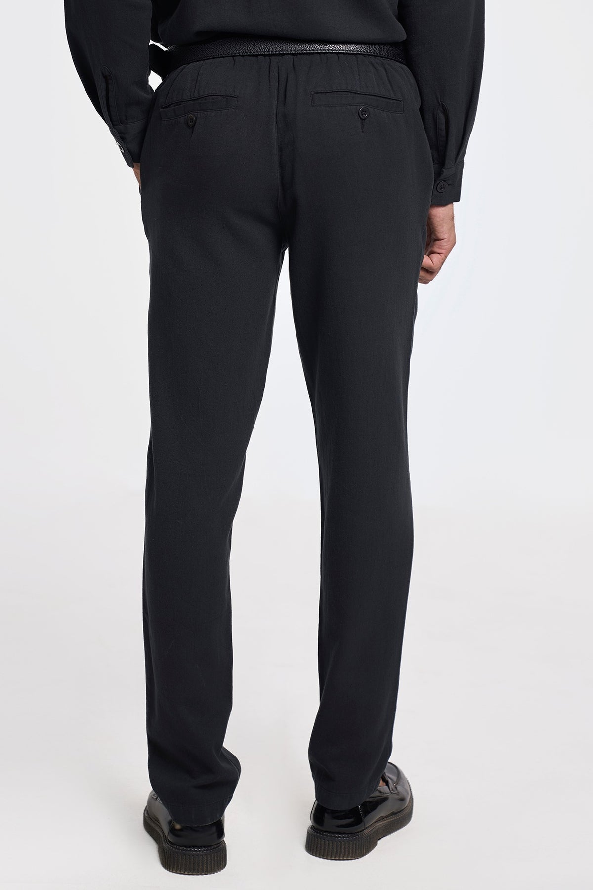 Black Organic Khadi Cotton Handspun Drawstring Pants