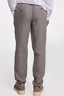Charcoal Linen Handspun Drawstring Pants