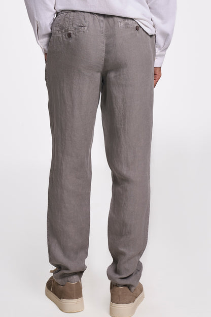 Charcoal Linen Handspun Drawstring Pants