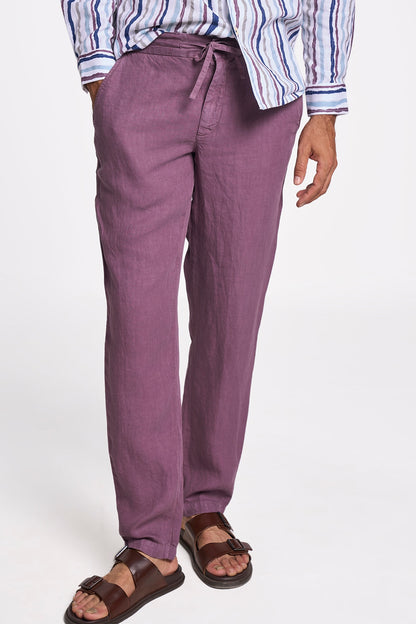Black Plum Linen Handspun Drawstring Pants