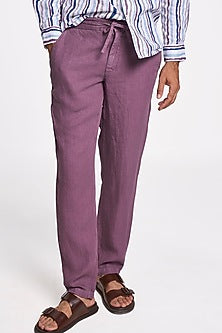 Black Plum Linen Handspun Drawstring Pants