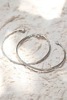 Silver Finish Handcrafted Brass Bangles (Set Of 5)