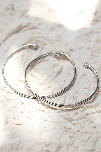 Silver Finish Handcrafted Brass Bangles (Set Of 5)